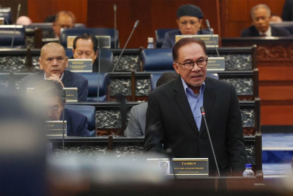 Anwar at Parliament - Bernama photo
